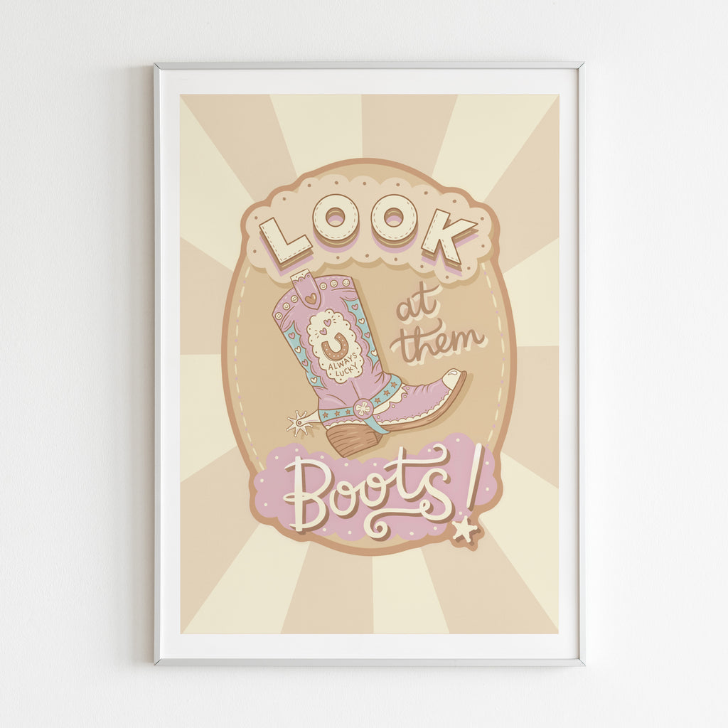 Look At Them Boots! A4 Print image 0