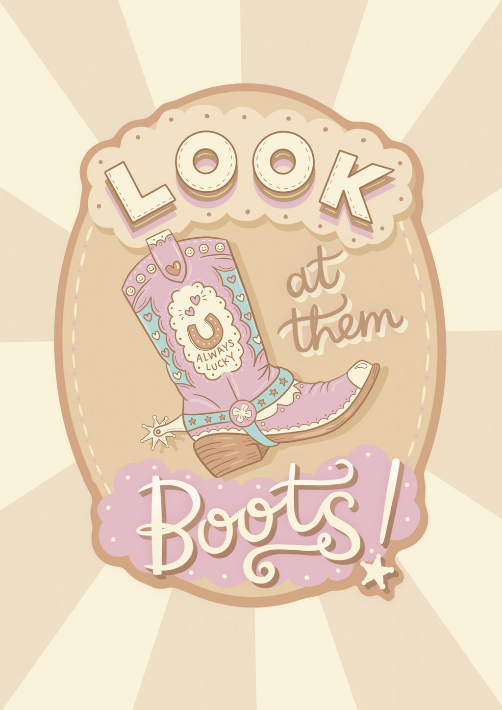 Look At Them Boots! A4 Print image 1